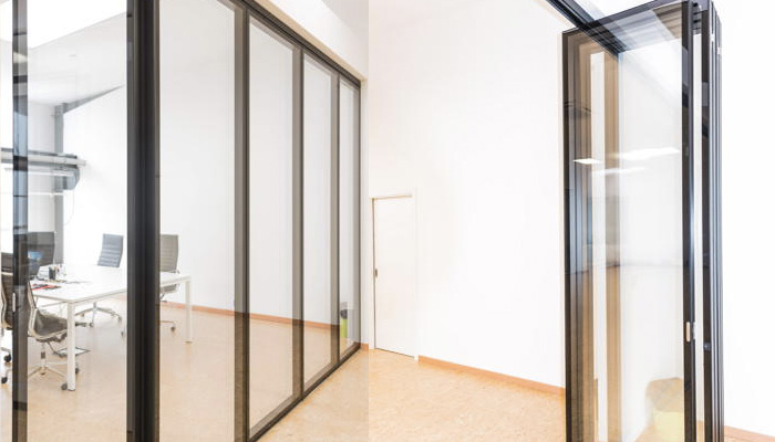 Glass sliding movable wall