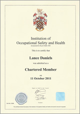 Lance Daniels Chartered Certificate
